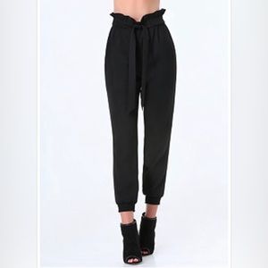 BeBe belted paper bag pant